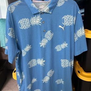 Puma Blue Pineapple Print Men's Shirt